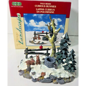 Lemax Curious Bunnies Village Landscapes Collection Christmas Village Figurine